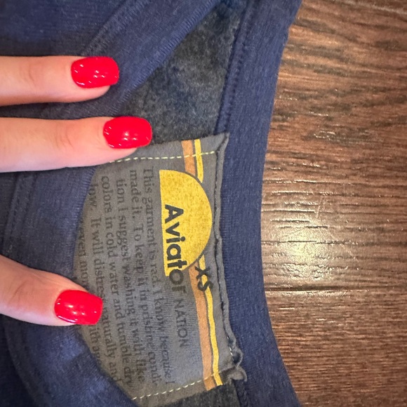 Aviator Nation Blue Tee with Yellow Accent - Picture 2 of 3